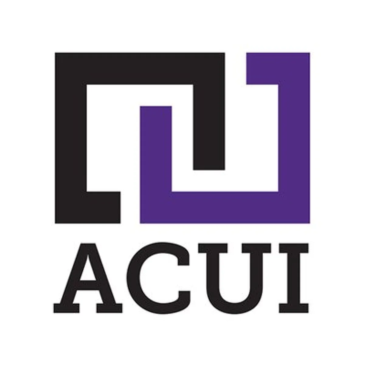 ACUI logo with black and purple squares interlinked